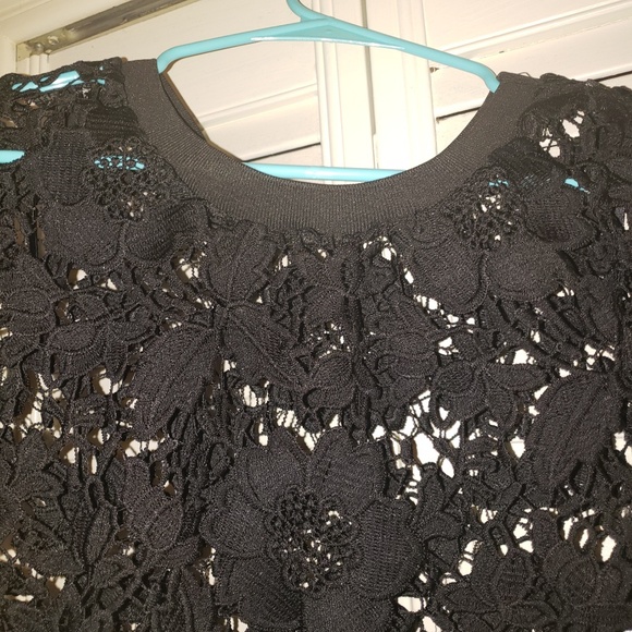 Say what? Black lace see-thru top size small - Picture 2 of 4